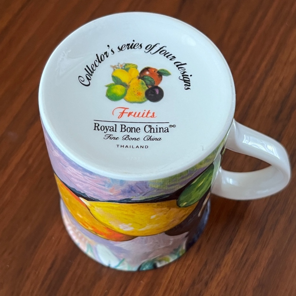 Royal Bone China “Fruits” mug